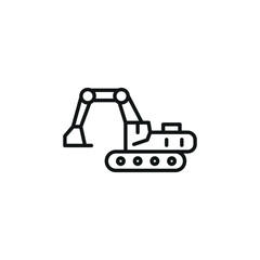 Excavator icon. Simple excavator icon for social media, app, and web design. Vector illustration. 