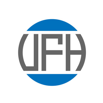 UFH letter logo design on white background. UFH creative initials circle logo concept. UFH letter design.