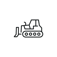 Bulldozer icon. Simple bulldozer icon for social media, app, and web design. Vector illustration. 