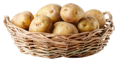 PNG Potatoes in a basket vegetable plant food.