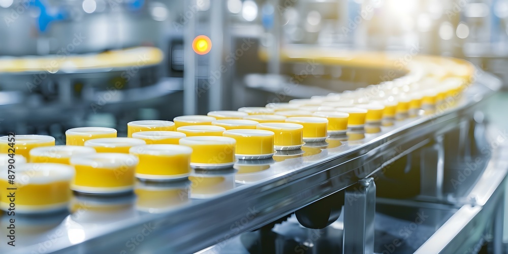Poster automated production lines enhance efficiency in food processing for diverse products. concept food 