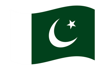 Vector illustration of wavy Pakistan flag on transparent background