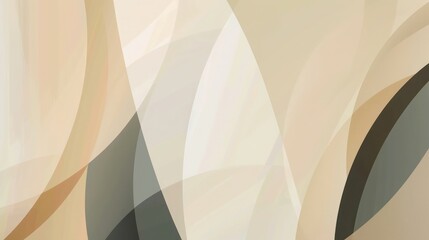 A serene abstract background featuring geometric shapes in beige, ivory, taupe, and gray. The high-definition image captures the refined and sophisticated patterns