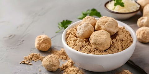 Maca Root A Versatile Ingredient with Health Benefits for Raw or Cooked Recipes. Concept Health Benefits, Cooking Ideas, Nutritional Value, Recipes, Versatile Ingredient