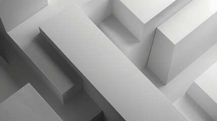 A serene abstract background showcasing geometric shapes in a monochromatic scheme of varying shades of gray. The high-definition image reveals the depth and complexity of the design