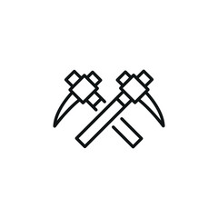 Crossed pickaxes icon. Simple crossed pickaxes icon for social media, app, and web design. Vector illustration.