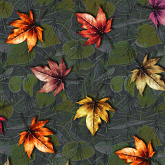 Allover Seamless floral pattern design with Beautiful Flowers On Textured Background