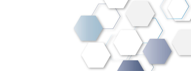 Vector technology luxury colorful hexagonal background vector illustration. Futuristic banner with technology blue hexagons and shiny lights. Design for banner, template, technology, science, medical