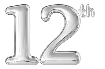 12th Anniversary Silver Number 3D