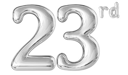 23rd Anniversary Silver Number 3D