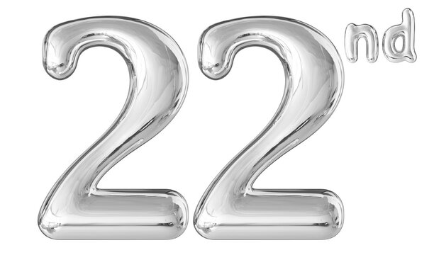 22nd Anniversary Silver Number 3D
