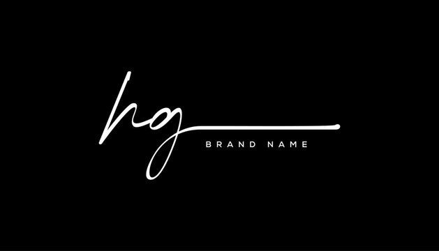 HG letter beauty handwriting vector logo.
