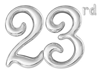 23rd Anniversary Silver Number 3D