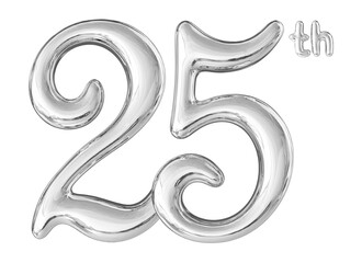 25th Anniversary Silver Number 3D