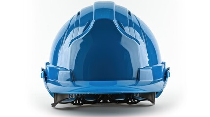 Blue Hard Hat on a White Background