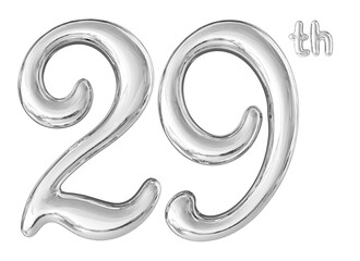 29th Anniversary Silver Number 3D