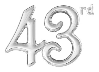 43rd Anniversary Silver Number 3D