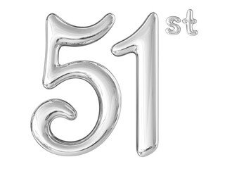 51st Anniversary Silver Number 3D