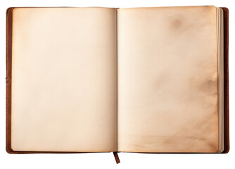 PNG Vintage blank open notebook publication diary page.