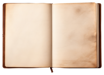 PNG Vintage blank open notebook publication diary page.