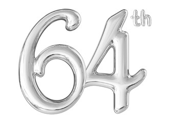 64th Anniversary Silver Number 3D