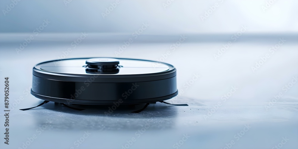 Aufkleber wireless control feature enhances futuristic robot vacuum for smart home automation. concept technol
