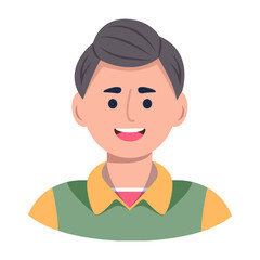 Cute school boy icon designed in flat style 


