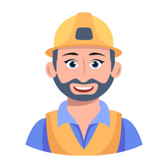 Construction worker icon designed in flat style 

