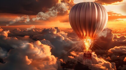 Obraz premium Steampunk airship battle in the sky, detailed machinery, Victorian-style clothing, and dramatic clouds with sun rays