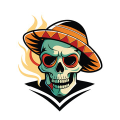 skull with a hat