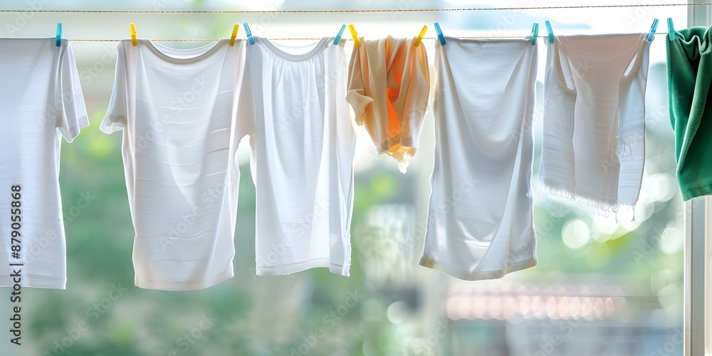 Poster clothes on shared laundry line symbolize community unity and support. concept laundry line unity, co