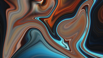 Dark blue orange gradient background, blurry color flow texture.