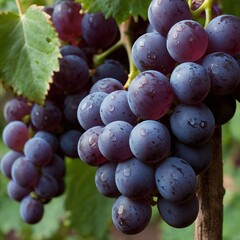 bunch of grapesFresh Bunch of Purple Grapes on White Background"





