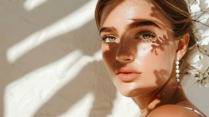 Elegant beauty shoot, highlighting a person's glamorous appearance and charm, set in an aesthetically sophisticated location, capturing the essence of allure