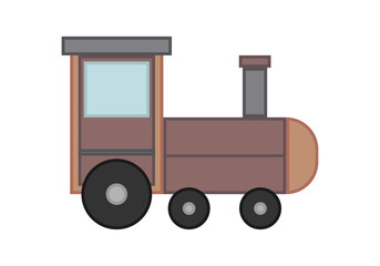 Locomotora de tren rojo en fondo blanco