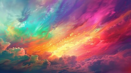 Fototapeta premium Brilliant streaks of color streaking through the atmosphere, painting a breathtaking Spectrum Symphony.