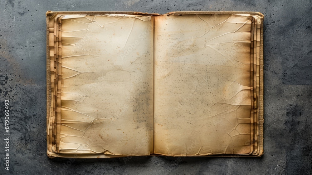 Aufkleber blank book with open pages for text insertion top view