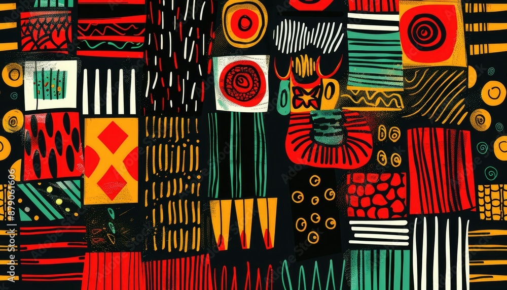 Poster vibrant abstract swirl with bold patterns and vibrant colors creating a hypnotic and visually stunni