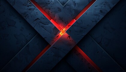 Dark futuristic glowing red and orange cross