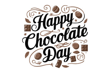 Happy chocolate day vector art illustration