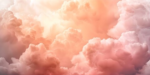 Fototapeta premium Soft light illuminating abstract watercolor clouds in the sky, resembling the sun or sunset. Concept Abstract Art, Soft Light, Watercolor Clouds, Sky, Sun/Sunset