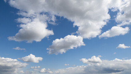 Sky. The clouds. Cumulus clouds in a blue sky. Landscape - nature. Airspace