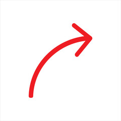 wavy curved Long arrow icon. long line arrow vector. flat style Arrow symbol. arrow on a white background. vector illustration.