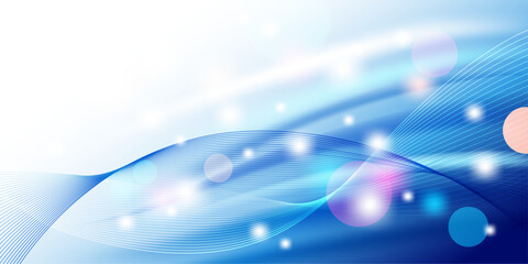 Fantastic abstract blue sparkling line waves vector graphic background