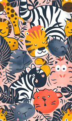 cartoon 2d illustrator doodle pattern, cute pattern in graphic seamless pattern