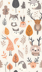cartoon 2d illustrator doodle pattern, cute pattern in graphic seamless pattern