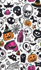 cartoon 2d illustrator doodle pattern, cute pattern in graphic seamless pattern