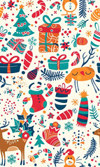 cartoon 2d illustrator doodle pattern, cute pattern in graphic seamless pattern