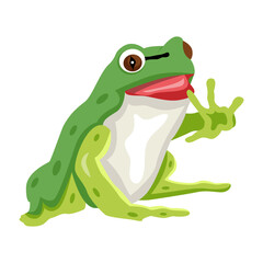 Cute frog icon in flat style 

