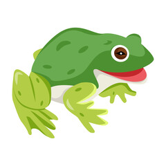 frog, toad, amphibian, anuran, creature, specie, vertebrate, cartoon, mascot, flat, vector, icon, 

